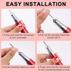 Cuticle Clean Nail Drill Bit 3/32'', Russian Manicure Drill Bits Professional - Image 5