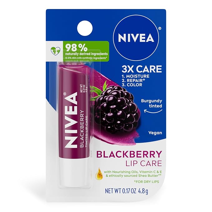 NIVEA Blackberry Lip Care, Tinted Lip Balm by Nivea