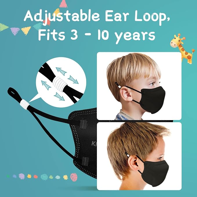 Funight Kids Face Mask, KN95 50 Pack Kids Masks 5-Layer Breathable, Disposable - Image 2