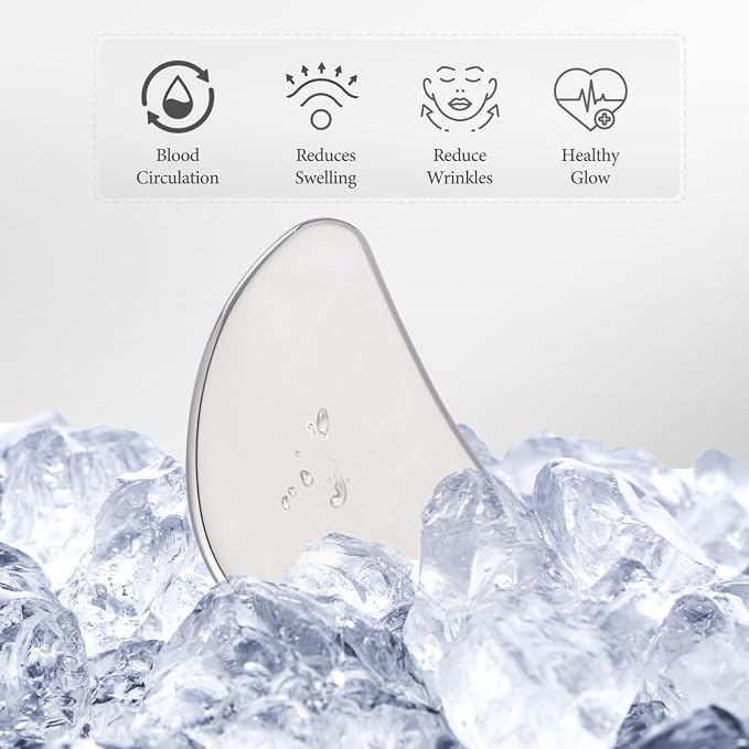Stainless Steel Gua Sha Facial Tools | Premium Face & Body Massage Scraper - Image 4