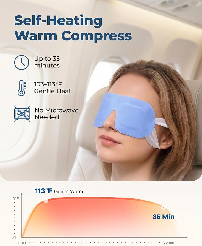 10 Packs Self Heating Steam Eye Mask: Warm Eye Compress - Image 3