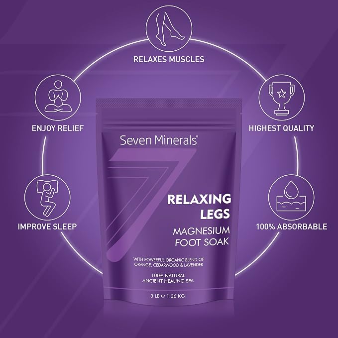 Seven Minerals Relaxing Legs Magnesium Chloride Flakes 3lb – Absorbs Better - Image 3
