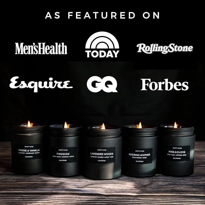 Craft & Kin Premium Pine & Clove Candle | Black Scented Candles - Image 7