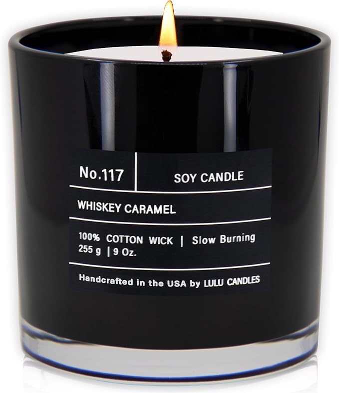 Lulu Candles | Whiskey Caramel | Smells Woody & Sweet | Luxury Scented Soy Jar by LULUCANDLES