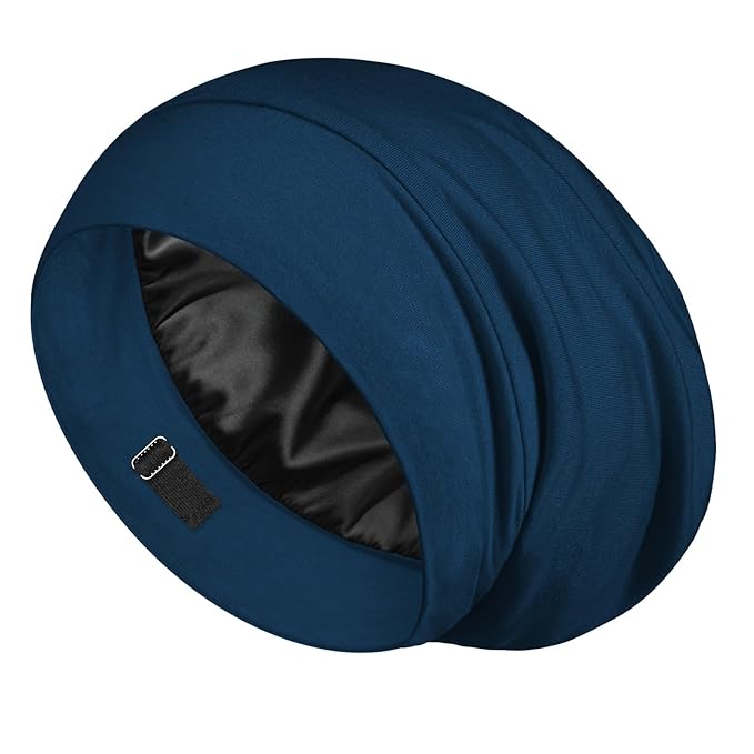 LULUSILK Mulberry Silk Lined Sleep Cap, No More Frizzy Tangled Hair, Stay On by LULUSILK
