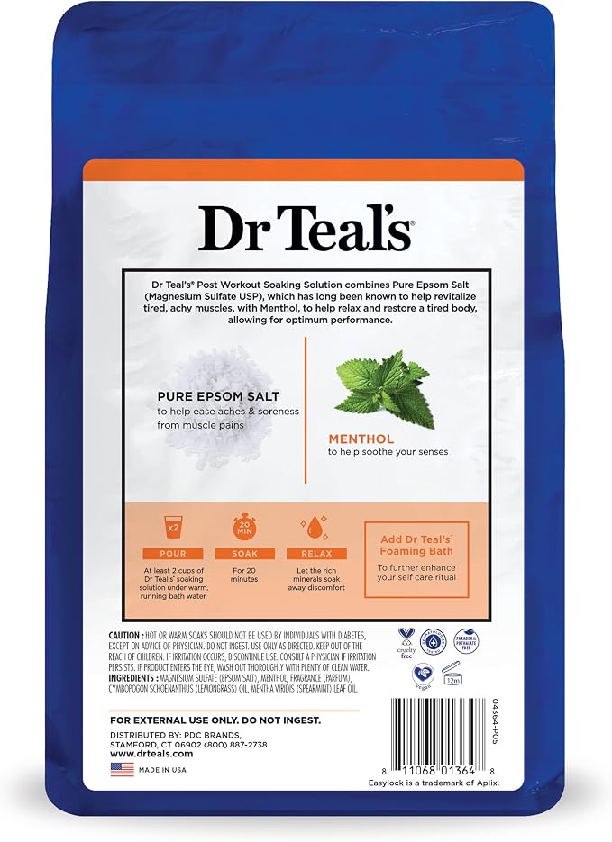 Dr Teal's Epsom Salt Magnesium Soak, Pre & Post Workout - Image 11