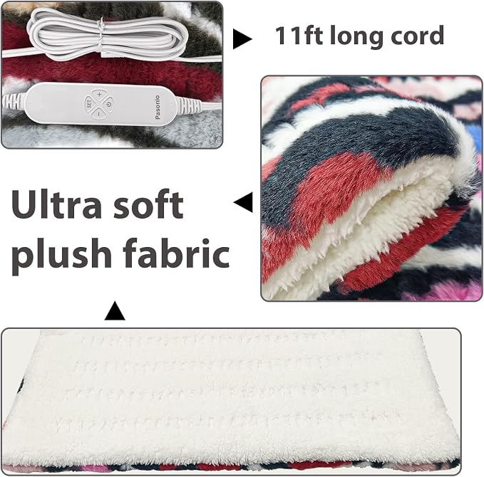 Pasonio Electric Heating Pad for Back Pain Relief and Shoulder/Neck/Knee/Leg - Image 2