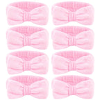 Ondder Spa Headband for Washing Face 8 Pack Pink Skincare Headbands for Women by Ondder