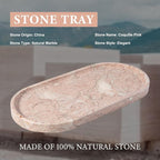 Koville Pink Marble Tray for Bathroom Countertop, Vanity Tray Stone Trays for - Image 6