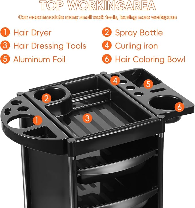 Hair Salon Storage Tool Cart Organizer - Image 7