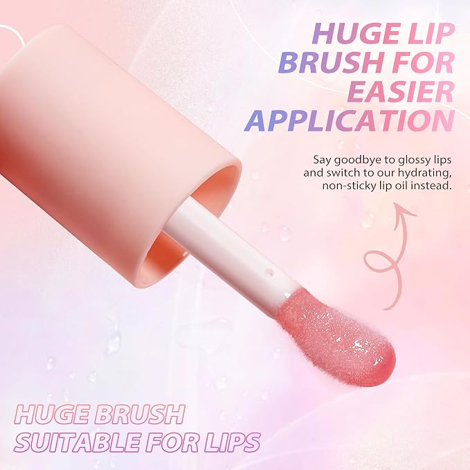 LANGMANNI Moisturizing Lip Oil, No-Sticky Lip Gloss Lip Balm Lip Care, Fruit - Image 3