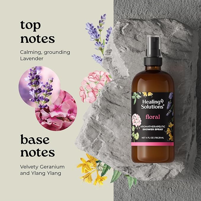 Healing Solutions Aromatherapy Shower Spray, Floral Blend, Therapeutic Grade - Image 5