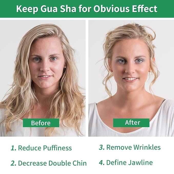 Gua Sha Facial Tools, Natural Jade Guasha Tool - Image 3