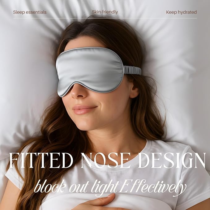 Silk Satin Sleeping Eye Mask, Soft Breathable Blackout Eyeshade Eye Cover - Image 3