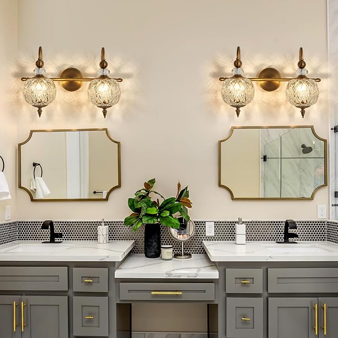 Piepooye Vintage Bathroom Light Fixtures Gold Vanity Light - Image 9