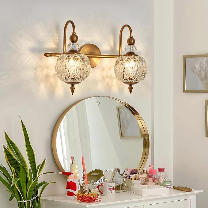 Piepooye Vintage Bathroom Light Fixtures Gold Vanity Light - Image 4