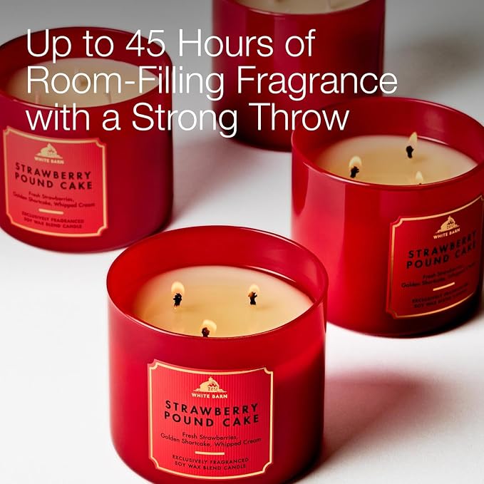 Bath & Body Works Strawberry Pound Cake 3-Wick Candle - Image 5