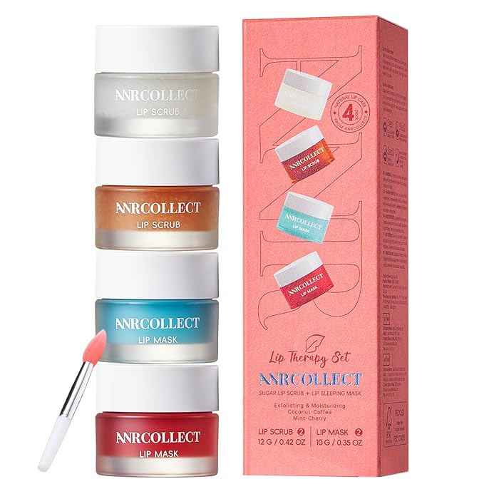 ANRCOLLECT Lip Scrub and Lip Mask Set- Lip Treatment Care Kit by RadiatingYourBeauty