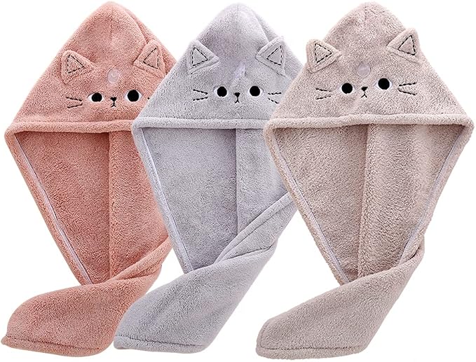 Cute Cat Microfiber Hair Towel Wrap by Unknown