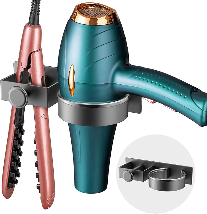 YUET Hair Dryer Holder Hairdryer Straightener Station Wall Mounted/Self by YUETforlife