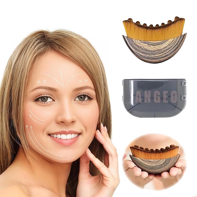 ANGEO Lymphatic Contour Face Brush Soft Bristle Lymphatic Drainage Massager - Image 2