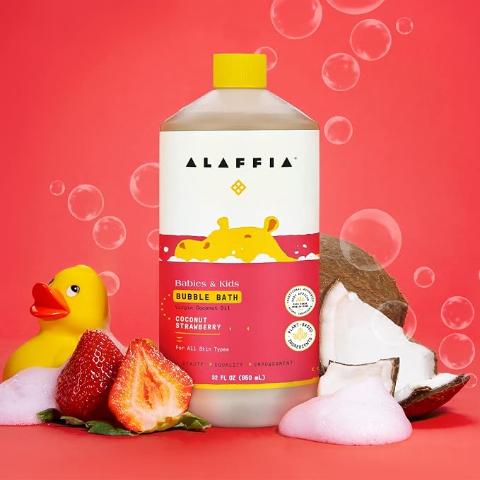 Alaffia Babies & Kids Bubble Bath, Coconut Strawberry, Pump Included – Gentle - Image 7