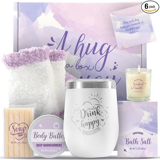 BODY & EARTH Self Care Gifts for Women, Birthday Gifts 6pcs Gift Basket by BODYEARTH