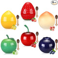 6 PCS Mini Bee Lip Balm Lip Mask Fruit Pot, Strawberry Lip Balm by Deepmind