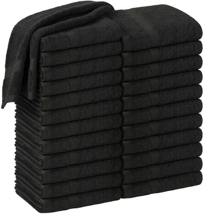 HOME ESSENTIALS Salon Towels 24 Pack, Quick Dry Gym Towels, Spa Face Towel by HOMEESSENTIALS