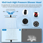Hibbent Dual Filter All Metal 10"Rainfall Showerhead Combo, High Pressure - Image 5
