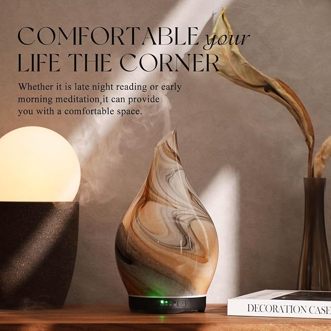 Porseme 280ml Essential Oil Diffuser Glass Color Changing Aroma Air Diffusers - Image 7