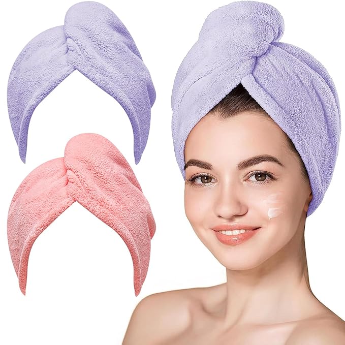 Hicober Microfiber Hair Towel, Hair Drying Towels by Hicober