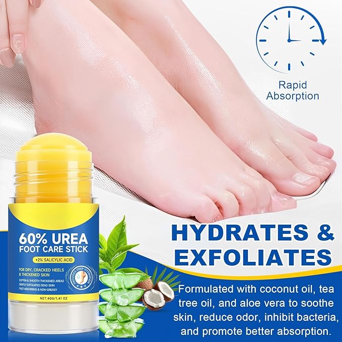 2 Pack Urea Cream 60% plus Salicylic Acid 2%, Maximum Strength Urea Foot Cream - Image 5