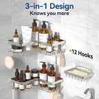 YASONIC Corner Shower Caddy, Rustproof Stainless Steel Bathroom Organizer - Image 5