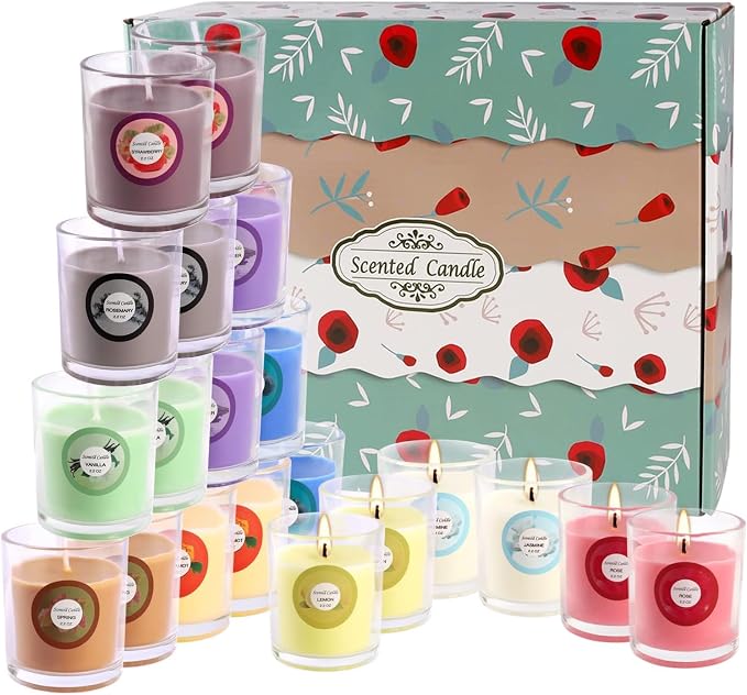YOROXRG Scented Candles, Strawberry, Aromatherapy Candles, Soy Wax Glass Jar - Image 3