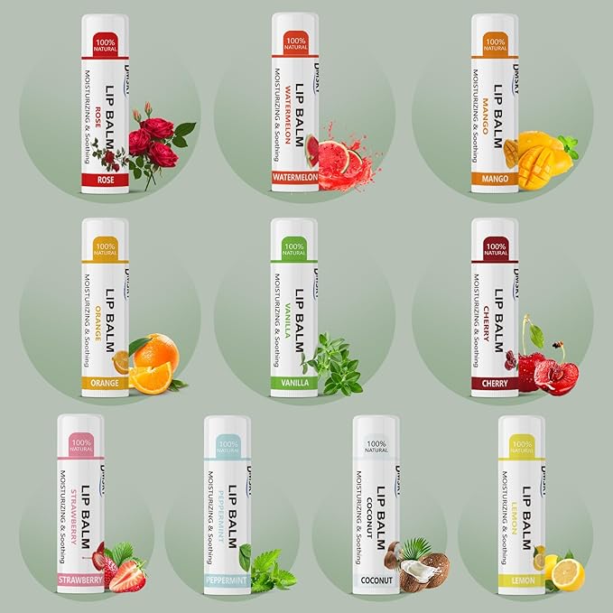 40 Pack Lip Balm Bulk, Fruit Lip Balm Variety Pack, Natural Moisturizing Balms - Image 2