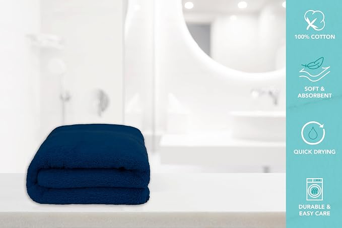 Medium Bath Towels Bulk Set of 12 – 100% Cotton Terry – 24" x 48" – Quick Dry - Image 6