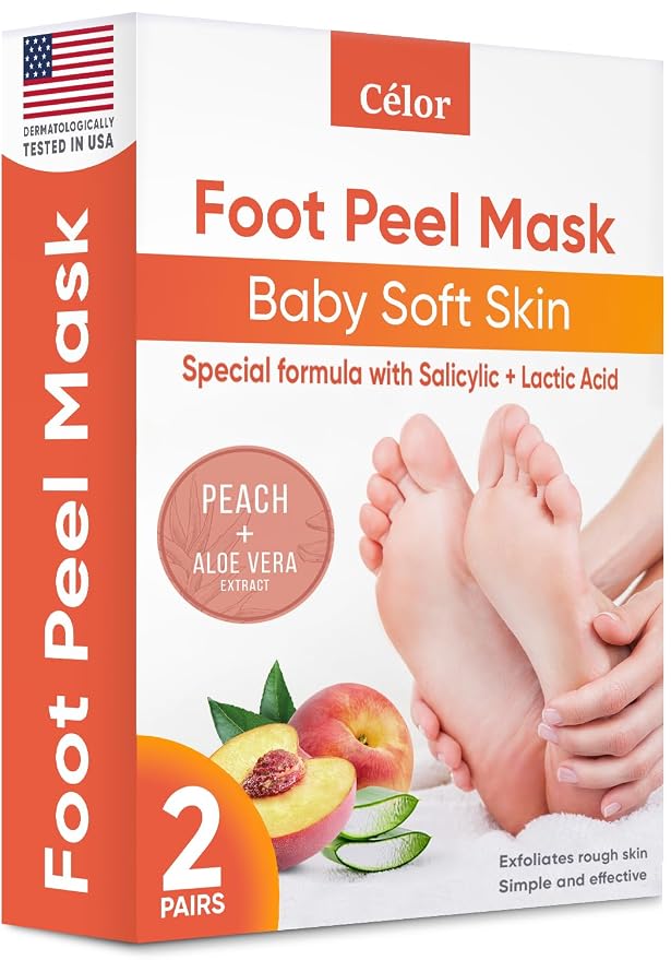 CÉLOR Foot Peeling Mask for Dry Cracked Feet | Foot Mask to Exfoliate Rough by C%C3%89LOR