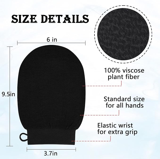 Exfoliating Mitt for Body Scrub Exfoliator Glove Revive Glow Keesa Exfoliating - Image 6