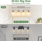 Ascher Bathroom Light Fixtures, 4-Light Vanity Lights - Image 6