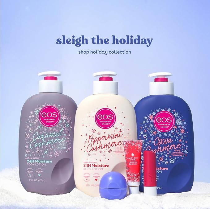 eos Holiday 24H Moisture Mini Super Balm Set, Sugar Plum Spritz, Candy Cane - Image 5