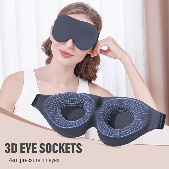 YIVIEW Sleep Mask for Side Sleeper, Complete Light Blocking 3D Sleeping Eye Mask - Image 4