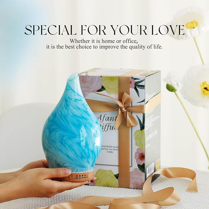 Porseme 150ml Essential Oil Diffuser Glass Color Changing Aroma Air Diffusers - Image 6
