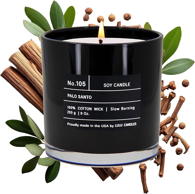 Lulu Candles | Palo Santo | Luxury Scented Soy Jar Candle | Hand Poured in The by LULUCANDLES