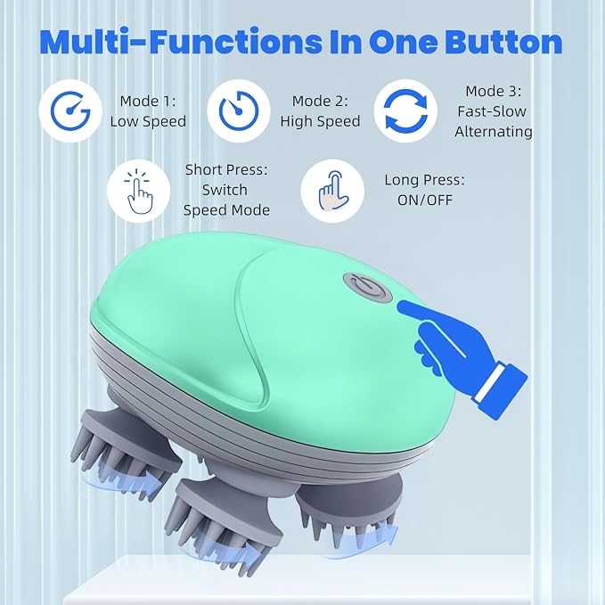 Electric Scalp Massager for Men Women, Handheld Cat Dog Pet Head Massager - Image 6