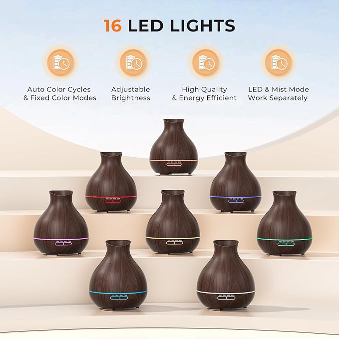 BZseed Aromatherapy Essential Oil Diffusers, Waterless Auto-Off, 7 Color LED - Image 5