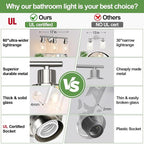 Zarbitta 3-Light Bathroom Light Fixtures, Brushed Nickel Vanity Light, - Image 2