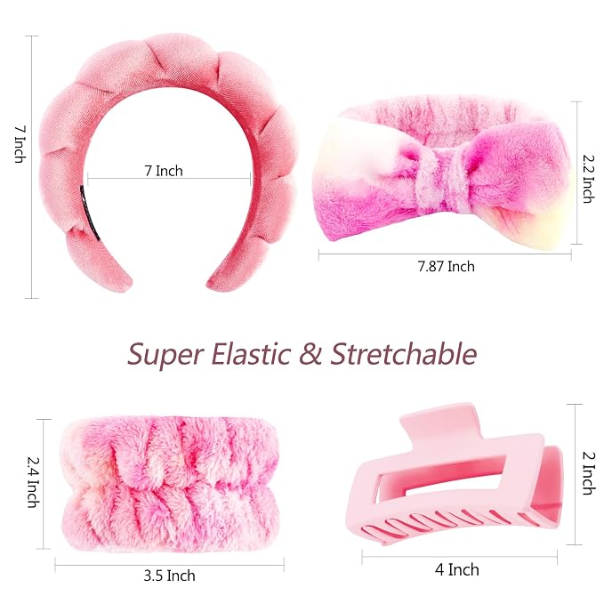 VELSCRUN Spa Headband, Makeup Face Wash Skincare Headbands, Stuff - Image 6
