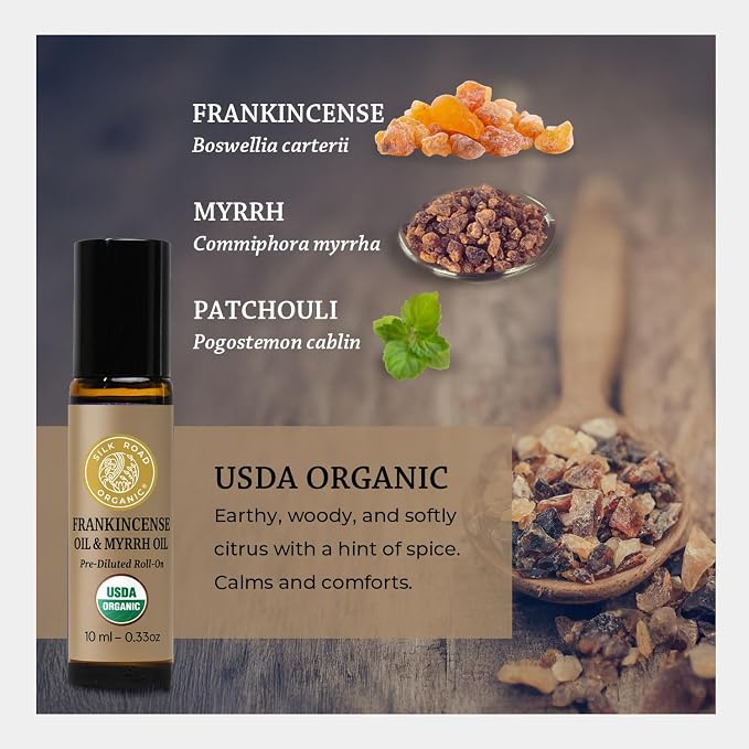 Silk Road Organic Frankincense Oil & Myrrh Essential Oil Roll On - Image 7