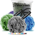 Loofah Sponge Bath Sponge for Women Men 4 Pack by WhaleLife
